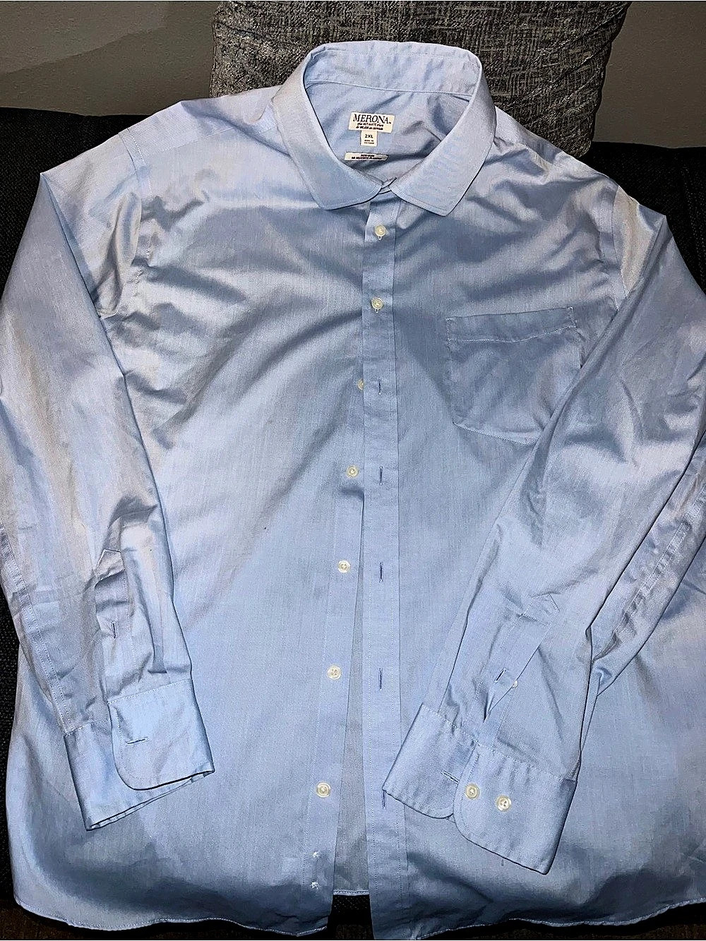 Merona The Ultimate Shirt Non-Iron Dress Shirt Blue 2XL